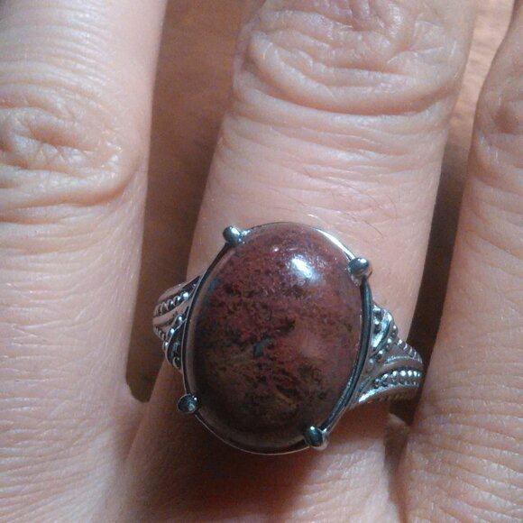 Aqua Nueva Moss Stainless Steel Solitaire Ring (Size 8) - Picture 8 of 16